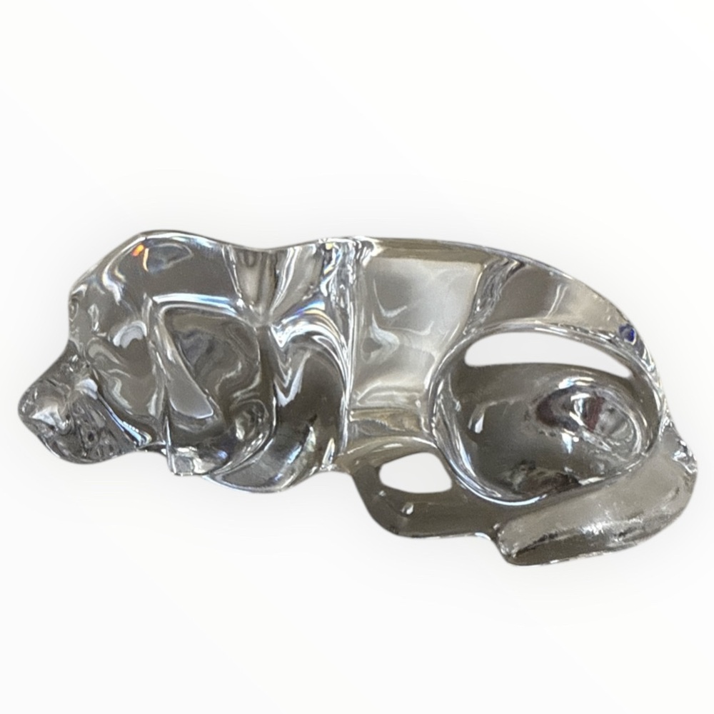 Vtg. Princess House Pets 24% LEAD CRYSTAL PUPPY Dog Figurine Paperweight Germany